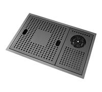 Évier De Cuisine Invisible,Évier De Bar en Acier Inoxydable avec Rince-Verre, avec Lave-Tasses Pulvérisateur pour Hôtel Café Restaurant (Color : Black-B, S : 60x43x21cm)