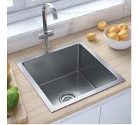 Évier de cuisine LIZ en acier inoxydable 40 x 40 x 20 cm avec crépine