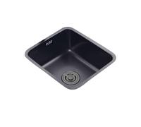 Évier de Cuisine Noir à 1 cuve, Petit évier de buanderie en INOX avec bonde, Installation sous Plan/sur Plan (37 x 31 x 19 cm) - Design Moderne pour des Solutions Gain de Place