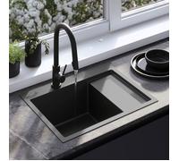 Evier De Cuisine Rea Fin Lavabo De Cuisine Noir 62 X 48 X 18,5 Cm