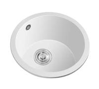 Évier de cuisine rond en quartz de 42 cm - Évier Cact Bar pour appartements, petit lavabo rond et mini évier Slish pour usage domestique