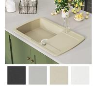 Évier de cuisine Seul lavabo - Moderne design - granit - beige - résistant à la chaleur - 450x410x200 mm 1956759kwv99y