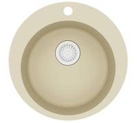 Évier de cuisine Seul lavabo Rond - vidaXL - granit - beige - résistant à la chaleur - 395 x 395 x 190 mm 2876706