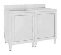 vidaXL Armoire sous évier Gastro en acier inoxydable 120x60x96 cm