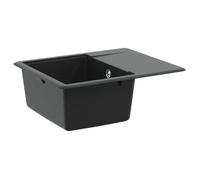vidaXL Lavabo noir 560 x 460 mm 80% quartz et 20% résine
