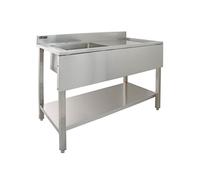 Evier de Laboratoire Acier Inox 1 Bac Egouttoir à Droite