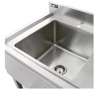 Evier de Laboratoire - KuKoo - Acier Inox - 1 bac - Egouttoir à Droite