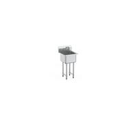 VEVOR Évier de Préparation Utilitaire en Acier Inoxydable, Petit Évier sur Pied à 1 Cuve 38x38 cm avec Robinet et Pieds, Évier Commercial pour Nettoyage Garage, Restaurant, Cuisine, Buanderie