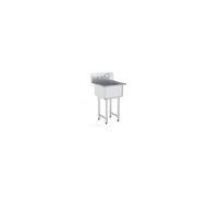 VEVOR Évier de Préparation Utilitaire en Acier Inoxydable, Petit Évier sur Pied à 1 Cuve 45,7x45,7 cm Avec Robinet et Pieds, Évier Commercial pour Nettoyage Garage, Restaurant, Cuisine, Buanderie