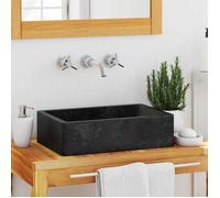 Évier de Salle de Bain BDM - Lavabo 45x30x12 cm - Marbre noir brillant DECO J5239114