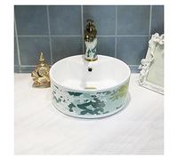Évier de salle de bain moderne à poser au-dessus du comptoir 50,8 x 33 cm - En porcelaine - Blanc - C C