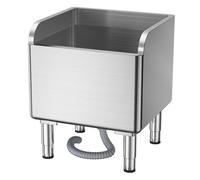 Évier de service commercial en acier inoxydable avec protection anti-éclaboussures à déflecteur élevé, panier filtrant amovible, pieds réglables, 45 x 41 x 55 cm (1)