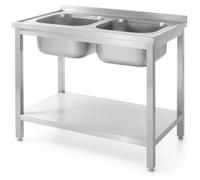 Evier double avec étagère - 700 mm Kitchen Line 1000x700x(H)850 mm - Hendi