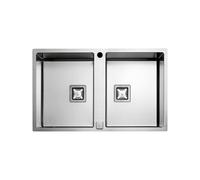Évier Double cuve Fulgor Milano Rectangulaire 76 cm P2B 7651 QA F SF Satin Steel