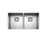 Évier Double cuve Fulgor Milano Rectangulaire 83 cm P2B 8343 Q U Satin Steel
