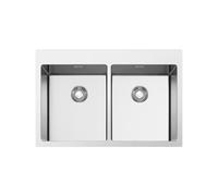Évier Double cuve Smeg Rectangulaire 75 cm Universel Mira VR12S3434 Inox