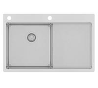 Évier en acier inoxydable Gurari TERRA 101N/L, dimensions 780 x 500 mm, qualité supérieure