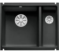 Évier en céramique, 2 bacs, 60 cm, meuble sous-vasque gris ardoise