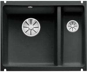 Évier en céramique, 2 bacs, 60 cm, meuble sous-vasque gris ardoise