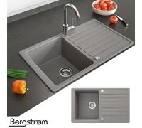 Évier en granit Évier de cuisine Évier à encastrer siphon Tesa Béton Bergstroem