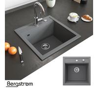 Évier en granit Évier de cuisine Évier à encastrer siphon Tesa Gris Bergstroem