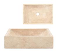 Évier en marbre VIDAXL - 45 x 30 x 12 cm - Couleur crème - Rectangulaire