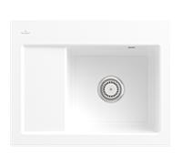 Évier encastrable compact Villeroy et Boch Subway 45 331300R1, évier encastrable à droite, 650 x 510 mm, blanc la céramique alpin CeramicPlus