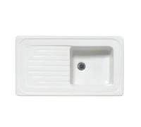 Évier encastrable en céramique modèle C280 avec 1 bac 90 x 50 cm Blanc