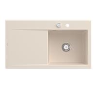 Évier encastré Style 50 Villeroy und Boch Subway 335102FU à droite, avec garniture de vidage , commande excentrique, 900 x 510 mm, ivoire CeramicPlus