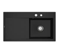 Évier encastrable Style 50 Villeroy und Boch Subway 335102J0 à droite, avec garniture de vidage , commande excentrique, 900 x 510 mm, chromite CeramicPlus