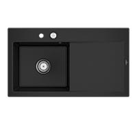 Évier encastré Style 50 Villeroy und Boch Subway 335202J0 gauche, avec garniture de vidage , 900 x 510 mm, vidage automatique, chromite CeramicPlus