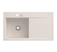 Évier encastrable Style 50 Villeroy und Boch Subway 335202KR gauche, avec garniture de vidage , 900 x 510 mm, vidage automatique, CeramicPlus crème