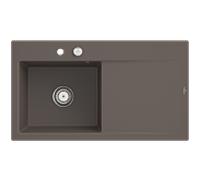 Évier encastré Style 50 Villeroy und Boch Subway 335202TR gauche, avec garniture de vidage , 900 x 510 mm, vidage automatique, bois CeramicPlus