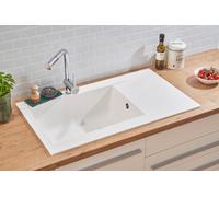 Évier Encastré Évier De Cuisine Granit Mineralite 86 X 50 Blanc Respekta Denver