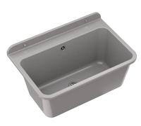 Évier Extérieur Buanderie - Évier lavoir Buanderie - Lavabo extérieur avec siphon - Lavabo mural en polypropylène - 61 x 41 x 30 cm - Large Gris - GRANITAN