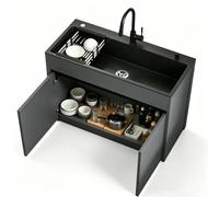Evier Exterieur, Évier Inox 1 Bac, Éviers de Cuisine Professionnel, Lavabo Autoportant avec Robinet et Accessoires, Plonge INOX pour Extérieur et Intérieur, Restaurant, Garage(80cm)