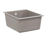 Évier Granit 80% Quartz 20% Résine 370 x 460 mm Gris 1 Bac | Encastrable,un bac,usage intérieur,granit composite,bonde panier incluse,nettoyage au chiffon humide