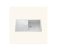Evier granit blanc NOVA 1 grand bac 1 égouttoir