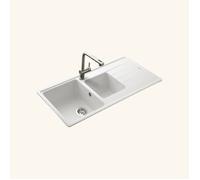 Évier granit blanc Schock ELEMENT 2 bacs 1 égouttoir 500x1160