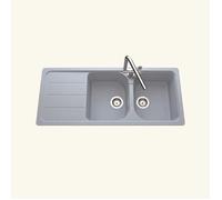 Evier granit gris FORMHAUS 2 bacs 1 égouttoir