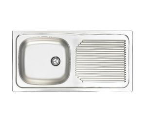 Evier Inox 18/10 à encastrer réversible - Moderna - 1 cuve + égouttoir - Sans vidage - 86x43.3cm