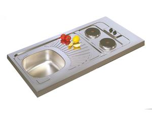 évier Inox 2 Plaques électriques Solution Compacte Cuisine Tout-en-un - Moderna
