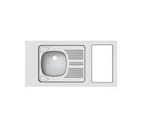 Evier inox cuisinette PMR 120cm sans domino reversible