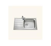 Evier inox lisse ROCK 1 grand bac 1 petit égouttoir