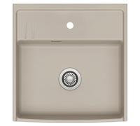 Évier KENTRO 60 en FANGO, pour installation encastrée de 60 cm de profondeur - Action manuelle / système ceram / évier en céramique