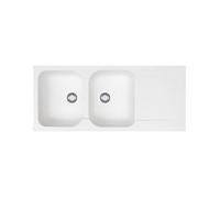 Evier kite blanc 116x50 2 cuve