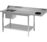 Évier lave-vaisselle Gastro M avec bonde, petit bac, côté droit, longueur 140 cm