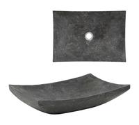vidaXL Lavabo 50 x 35 x 12 cm marbre noir