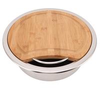 Évier pour camping-car en acier inoxydable 304 - Rond - Grande capacité - Anti-adhérence - Installation facile - Livré avec une planche à découper en bambou - Évier de cuisine