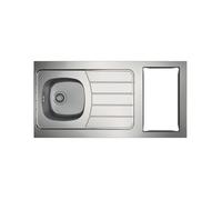 Evier Recouvrement Iseo Inox 1 Cuve 1 égouttoir - Avec Découpe Domino 100x60 - Moderna